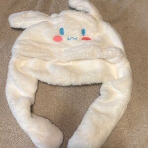 Plush  cinnamon roll White Bunny Hat for Kids
